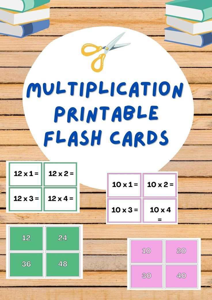 Multiplication Flash Cards For Math As Printable Cards With