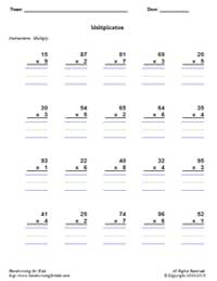 Multiplication Worksheets Dynamically Created Multiplication 