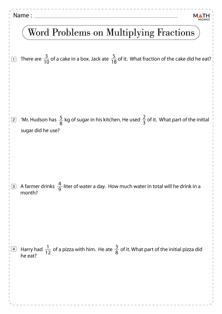multiplying fractions worksheets with answers