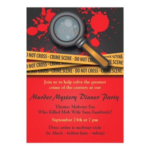 Murder Mystery Dinner Party Invitation 5 quot X 7 quot Invitation Card Zazzle