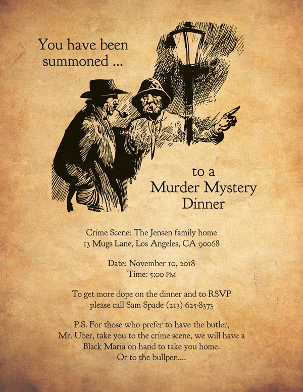 murder mystery party invitation template