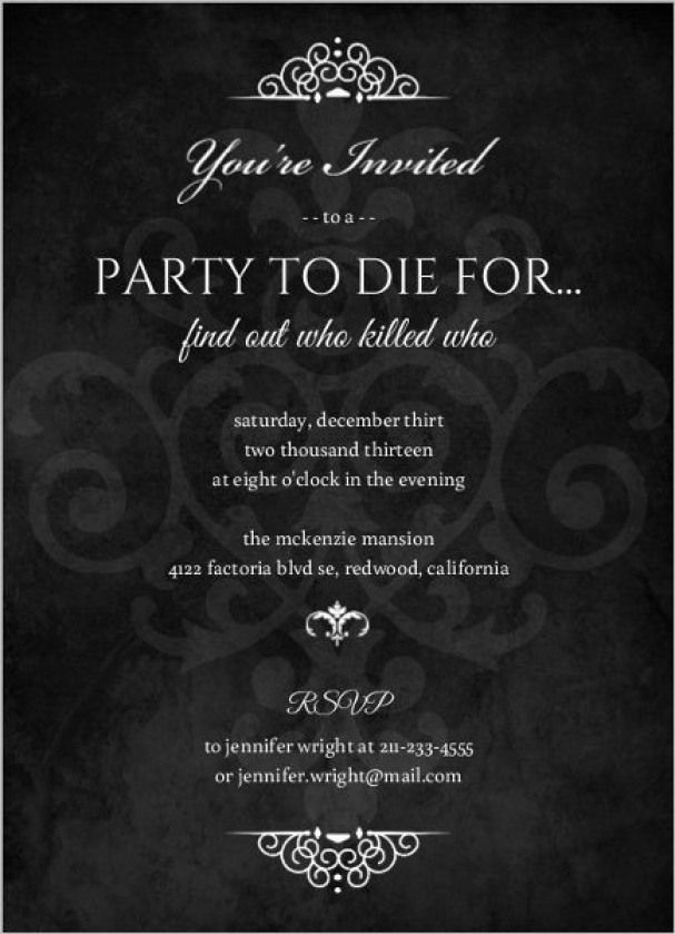 Murder Mystery Invitation Template Free Dev onallcylinders