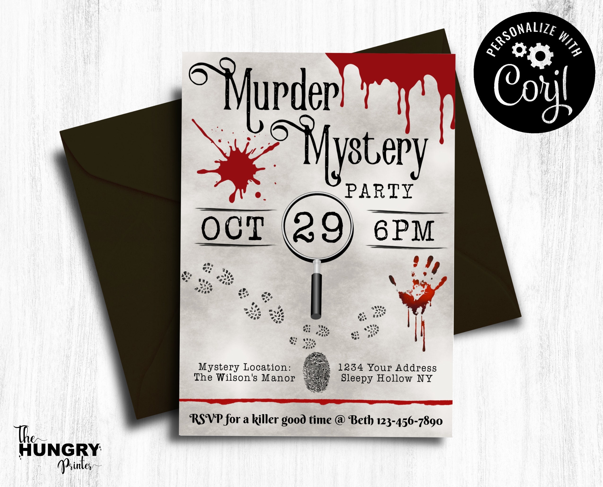 Murder Mystery Invite Murder Mystery Party Murder Mystery Etsy