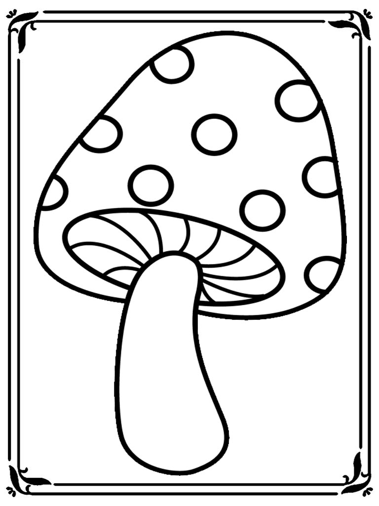 Mushroom Printable Color Pages