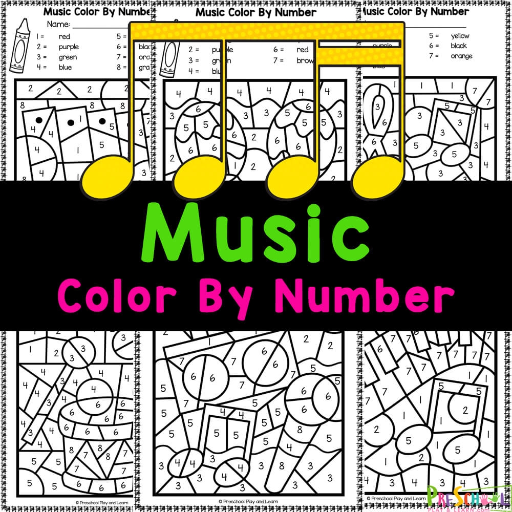  Music Color By Number Printable Worksheets Worksheets Library