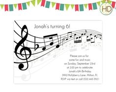 Music Notes Invitation