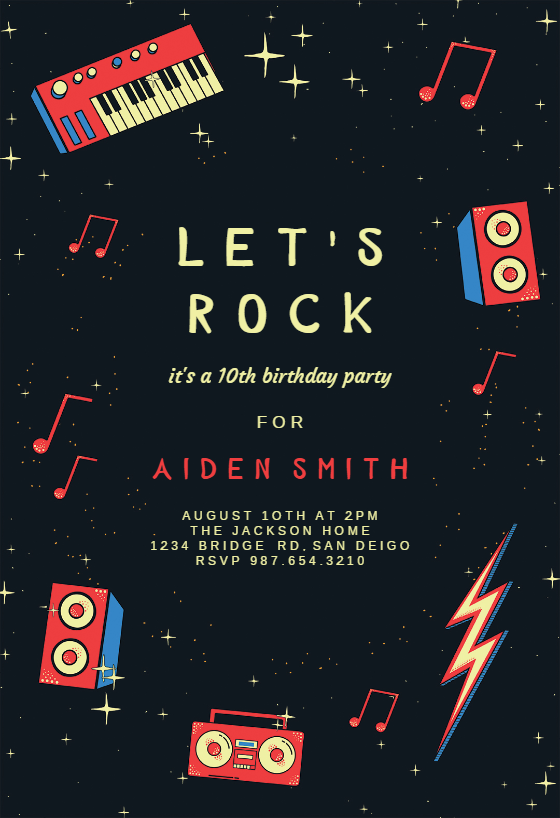 Music Themed Invitation Template Free Free Templates Printable