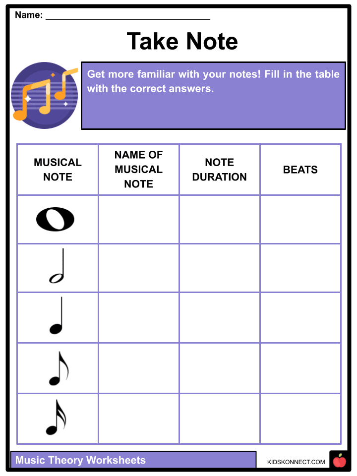 music theory worksheet