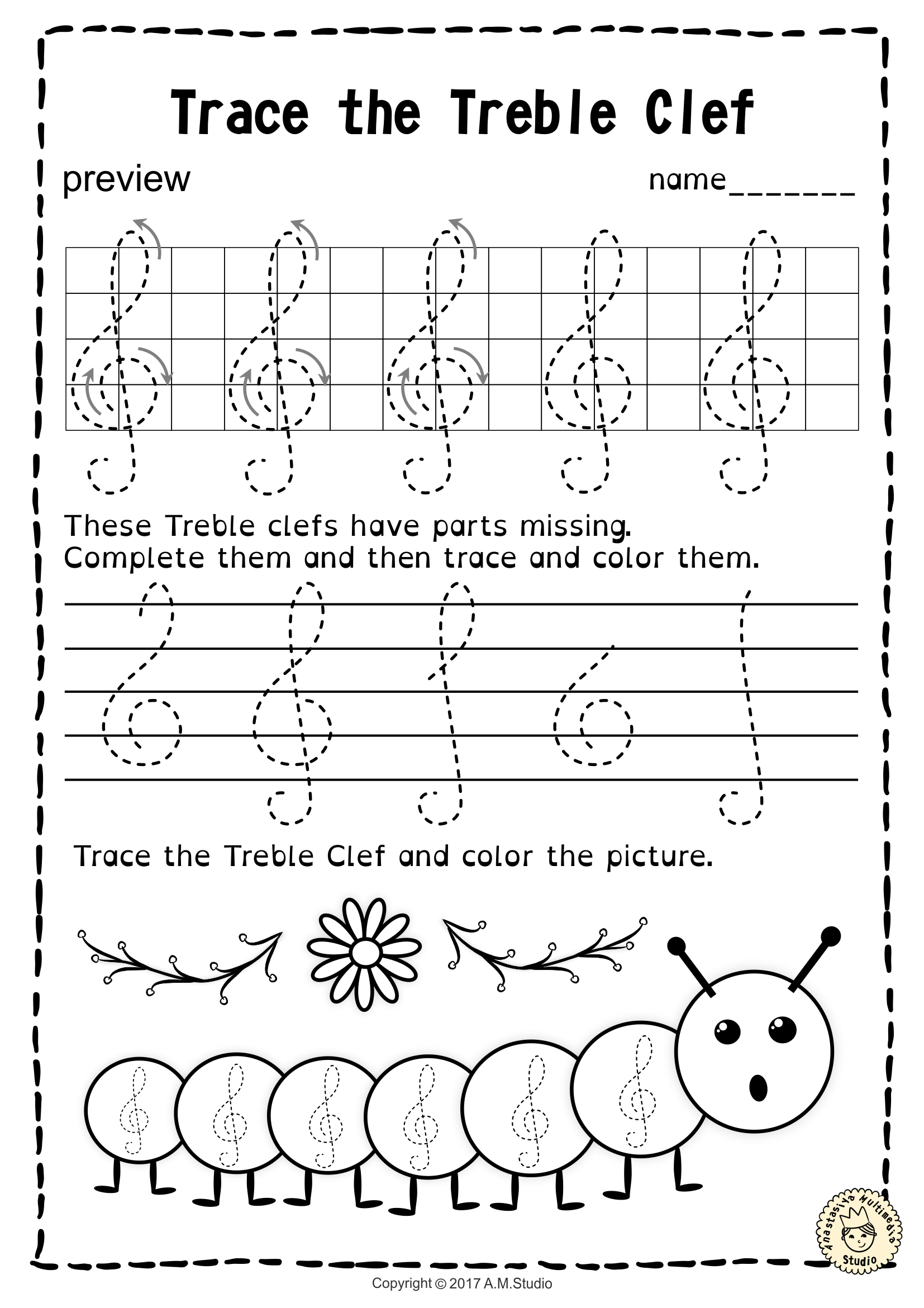 music notes worksheets