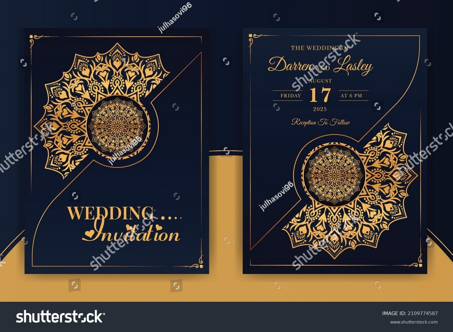 muslim wedding invitation card template