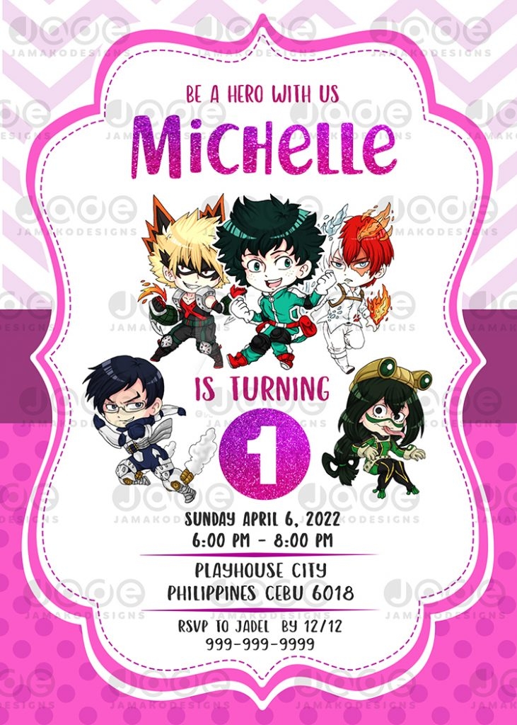 my hero academia birthday invitation template