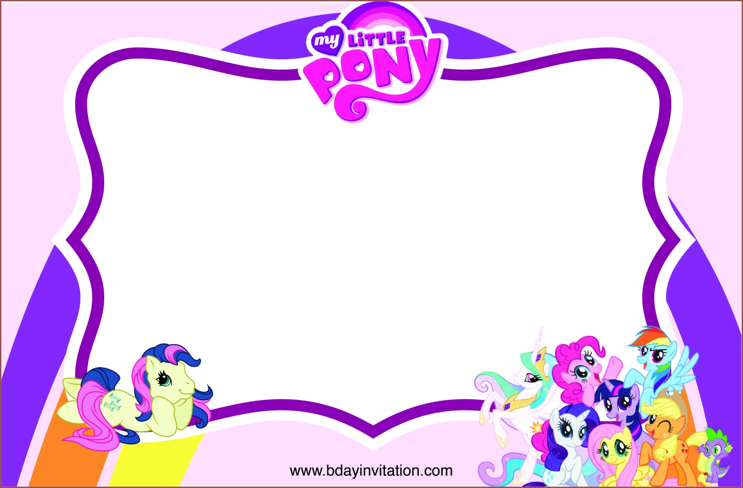 My Little Pony Birthday Party Invitation Template Free Invitations 