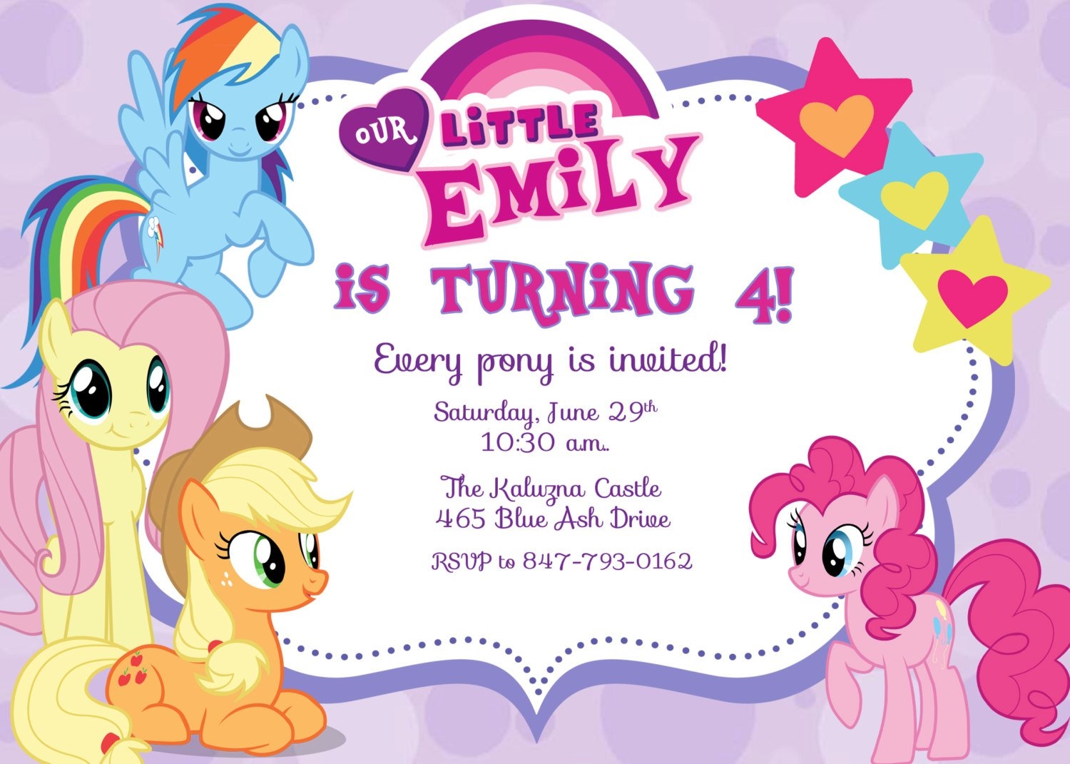 My Little Pony Invitations Template Free