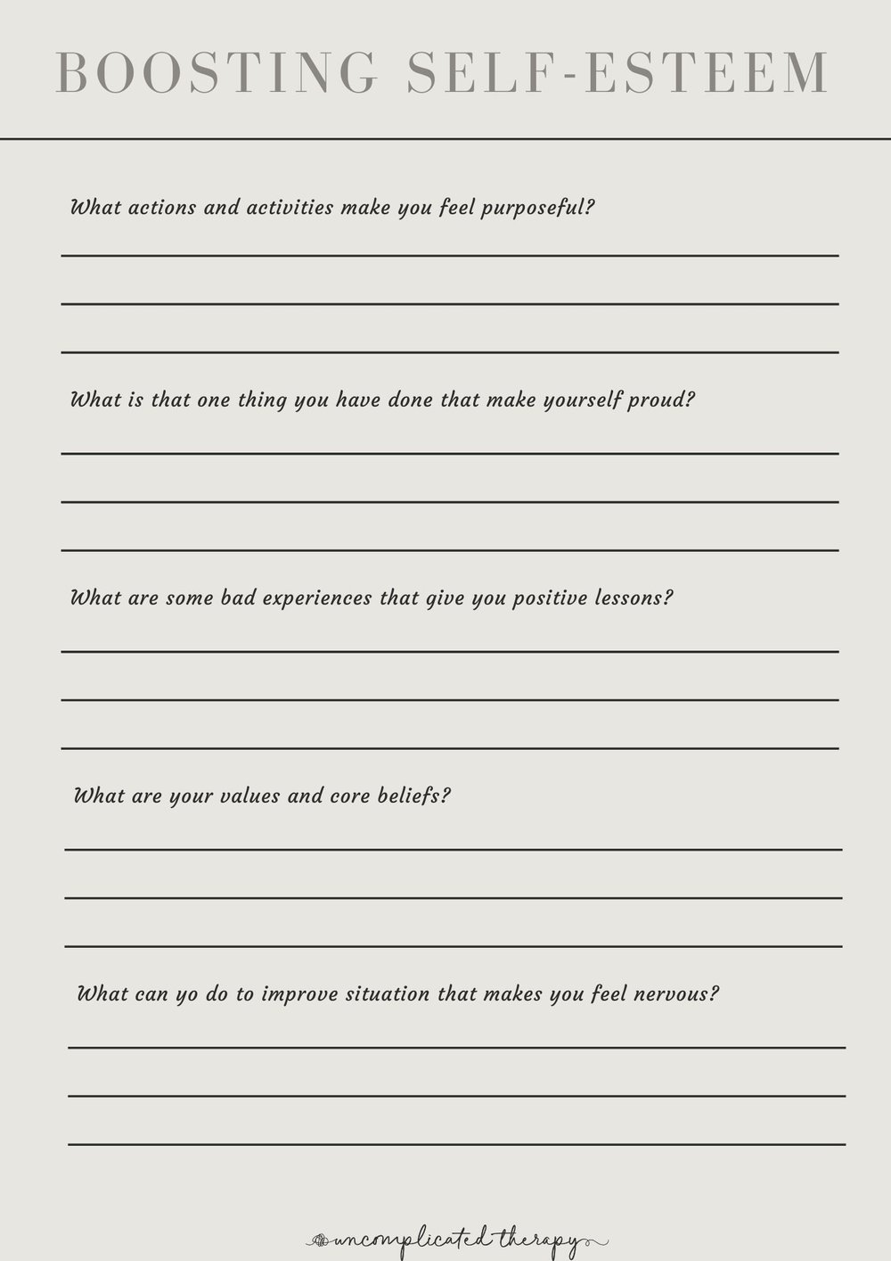 My Strengths Self Esteem Worksheet Worksheets Library