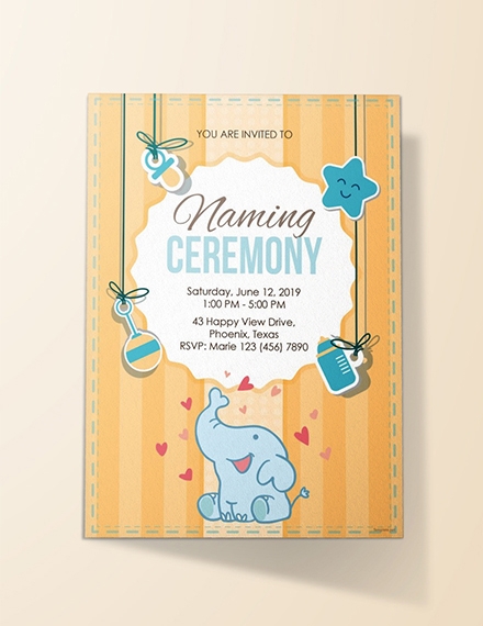 Naming Ceremony Invitation Card Template Free Download Templates 
