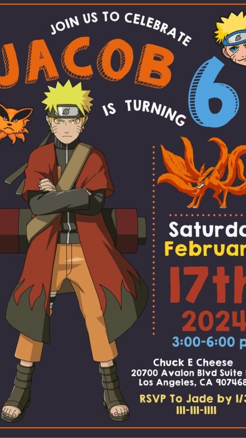 NARUTO BIRTHDAY INVITATION TEMPLATE