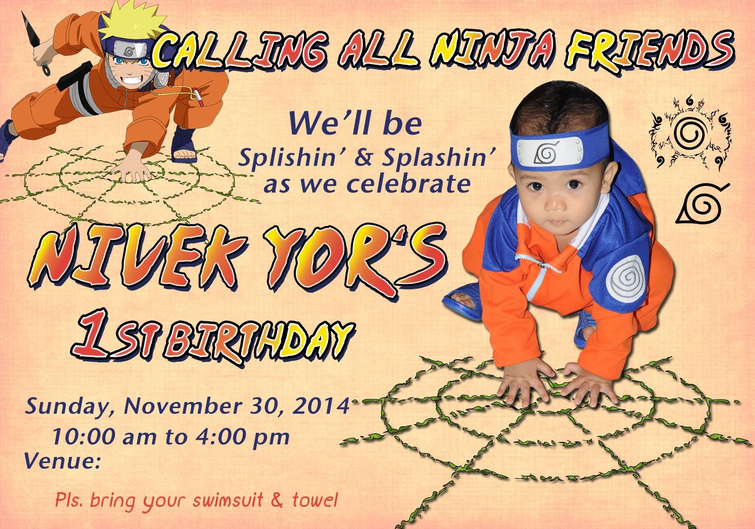 naruto party invitations template