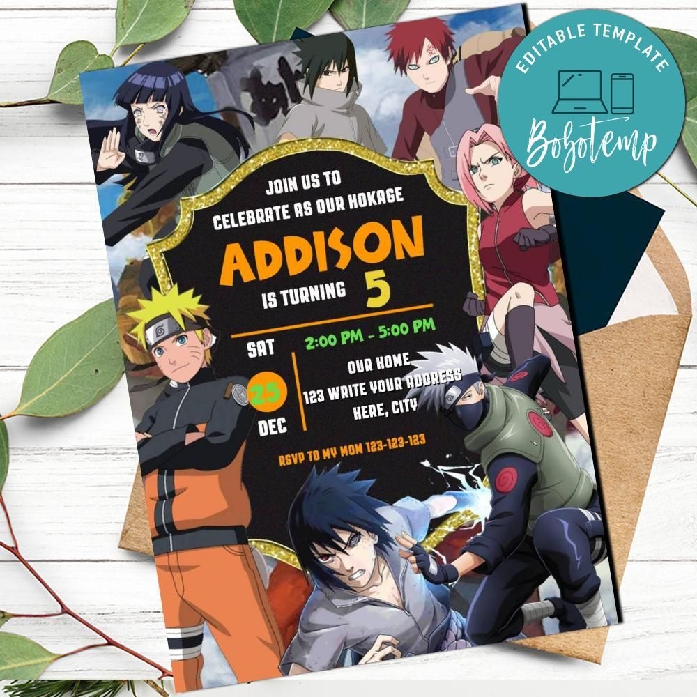 naruto birthday invitations template