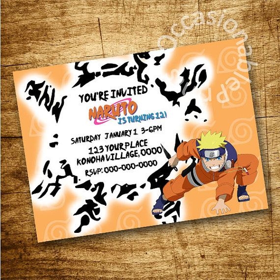 naruto invitation template free