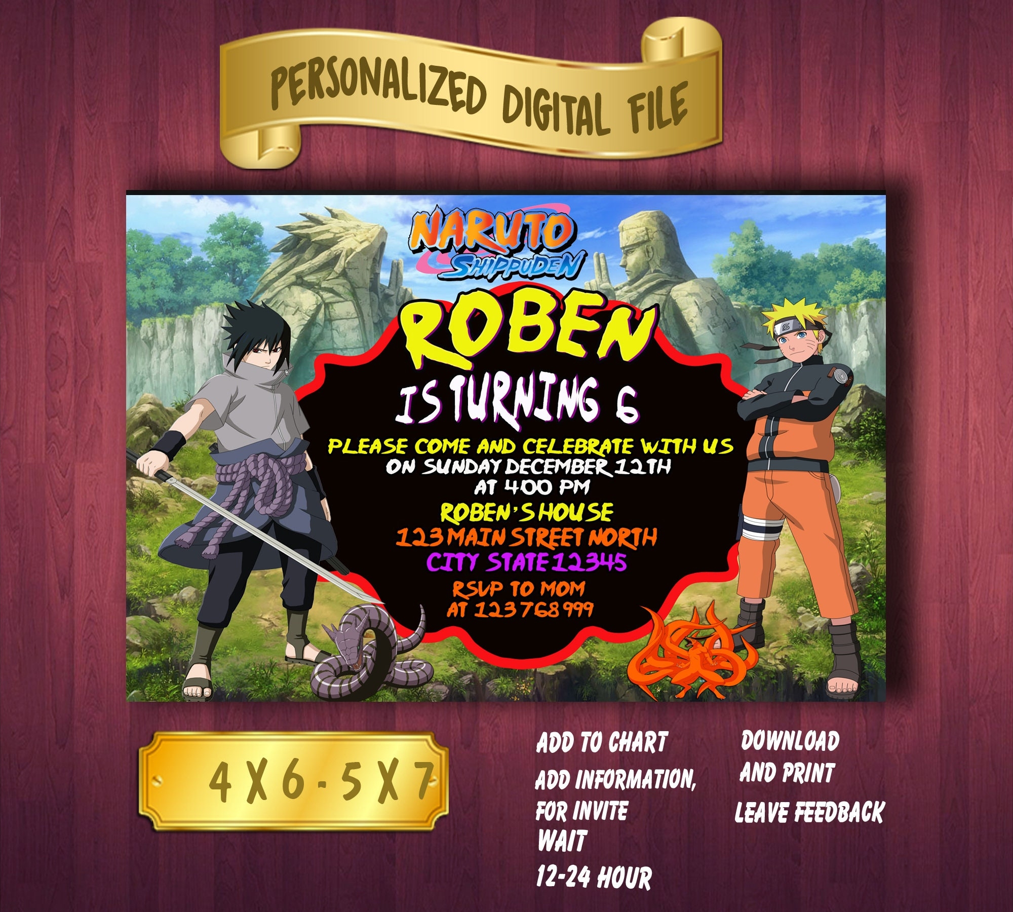 Naruto Invitation Templates