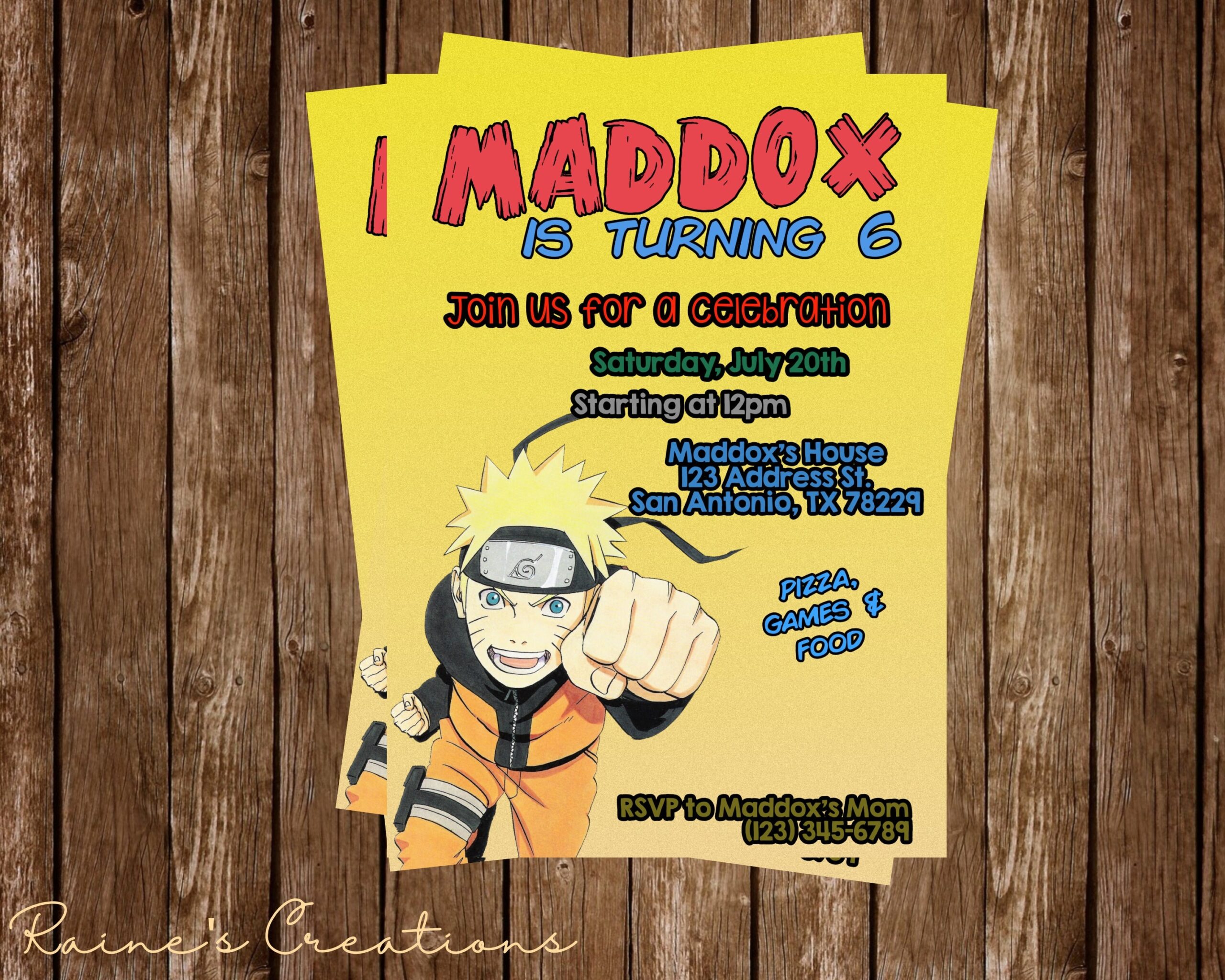 Naruto Invitation Templates