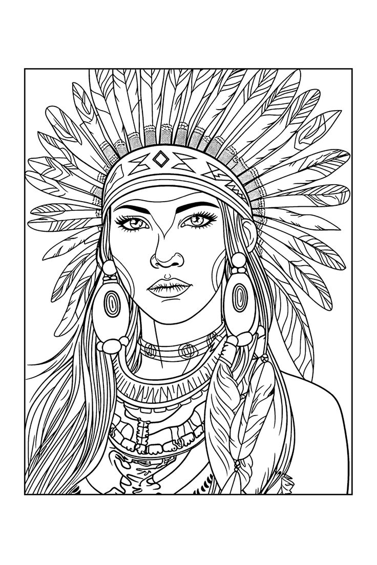 Native American People Culture Coloring Book 50 Unique Designs Of