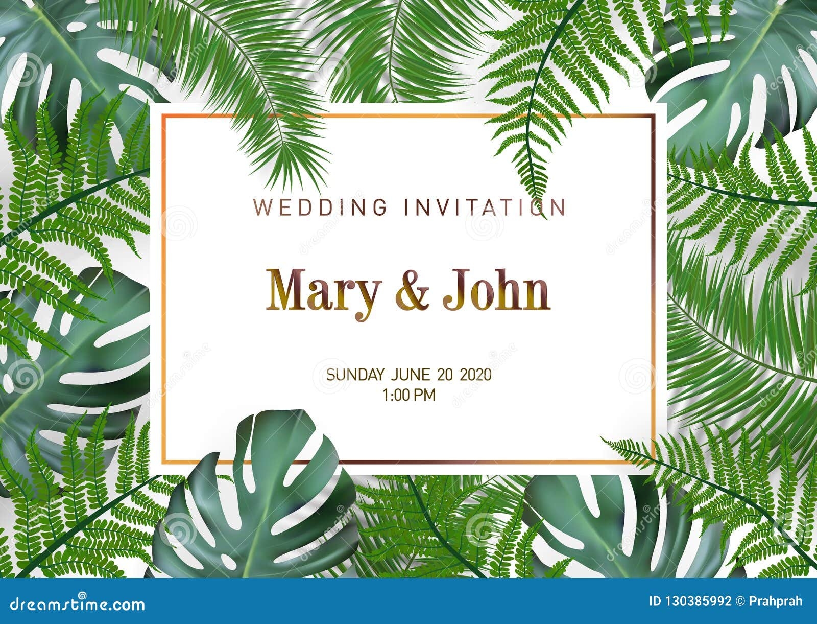 Nature Wedding Marriage Event Invitation Card Template Stock 