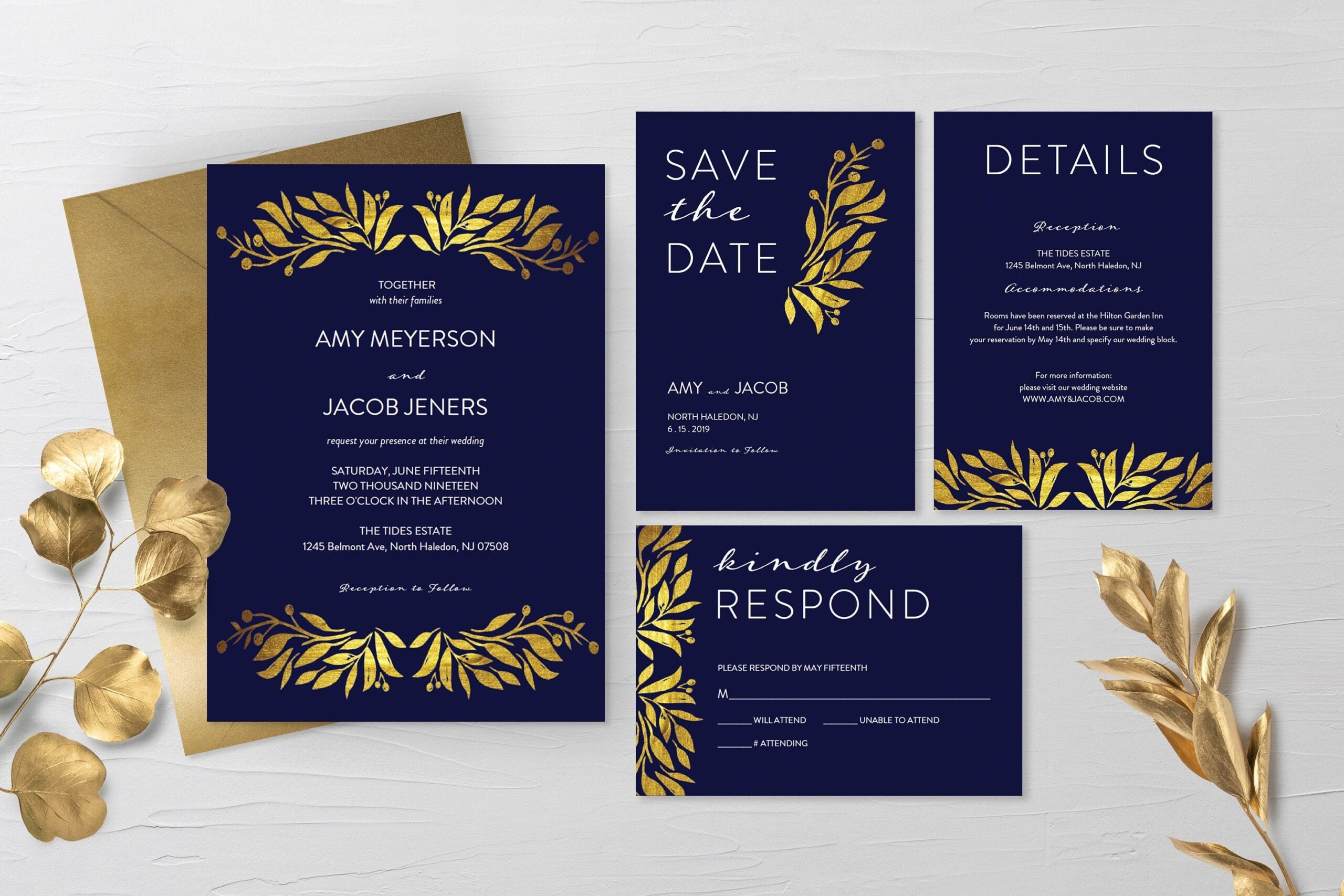Navy Blue Invitation Templates