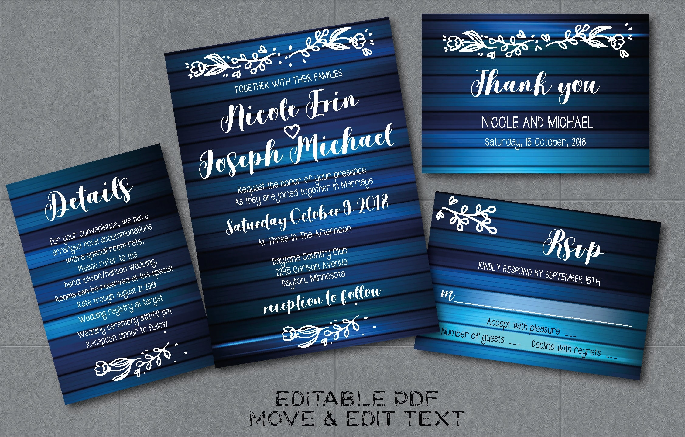 Navy Blue Invitation Templates
