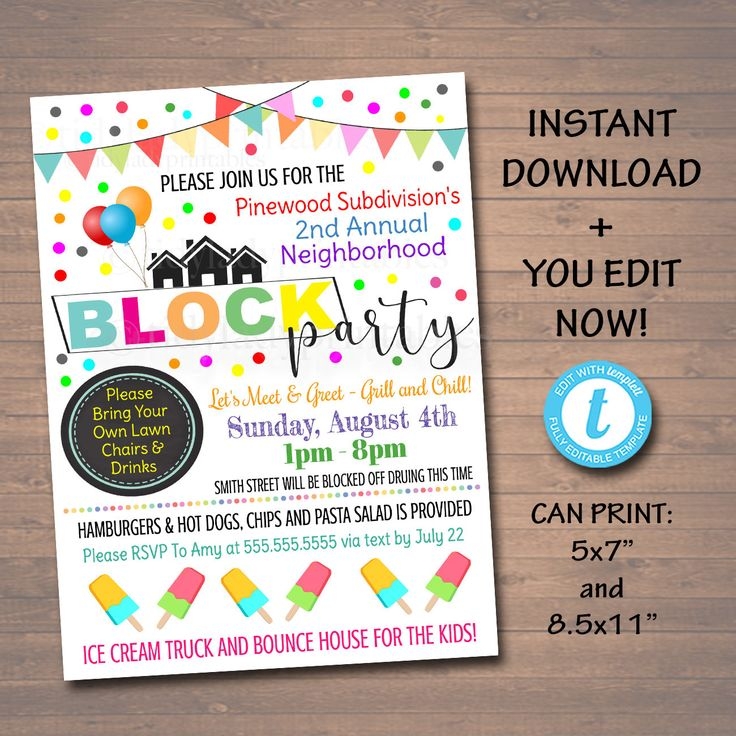 Neighborhood Party Invitation Template At Zolatemplates