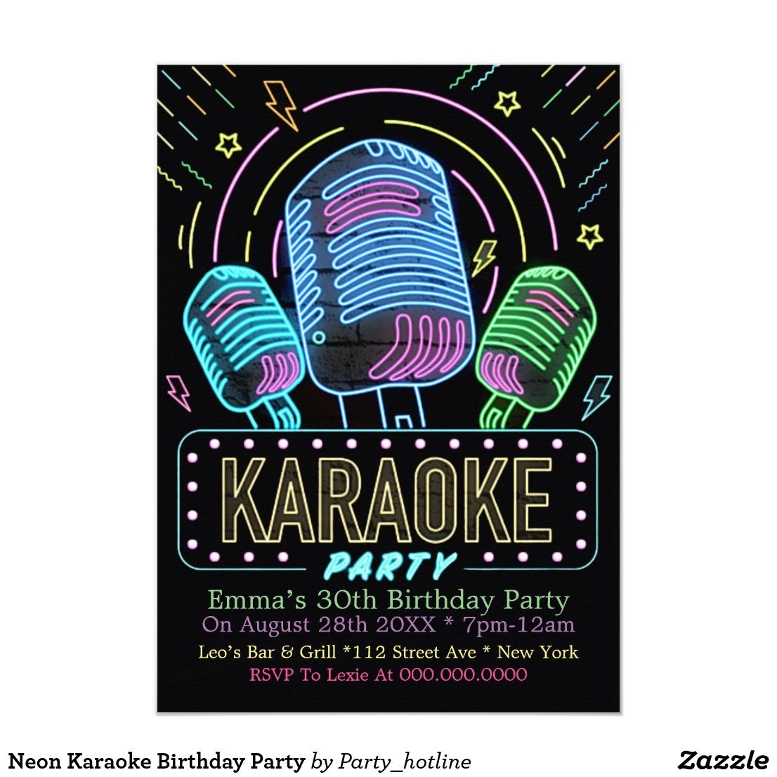 karaoke birthday party invitation templates free