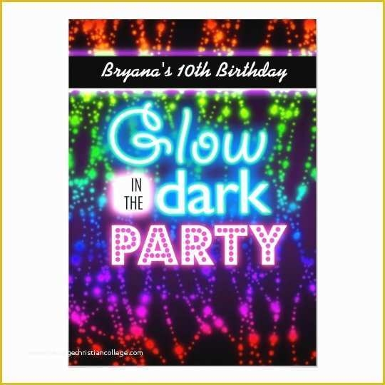 Neon Party Invitations Templates Free Of Glow In The Dark Neon Party 