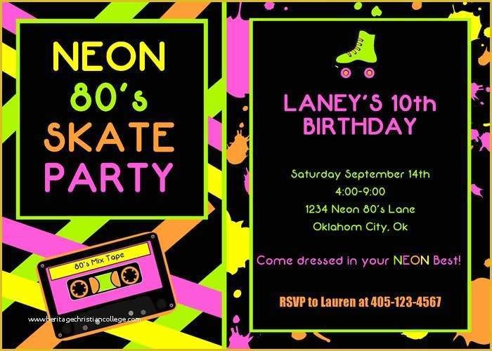 Neon Party Invitations Templates Free Of Party Invitation Templates 