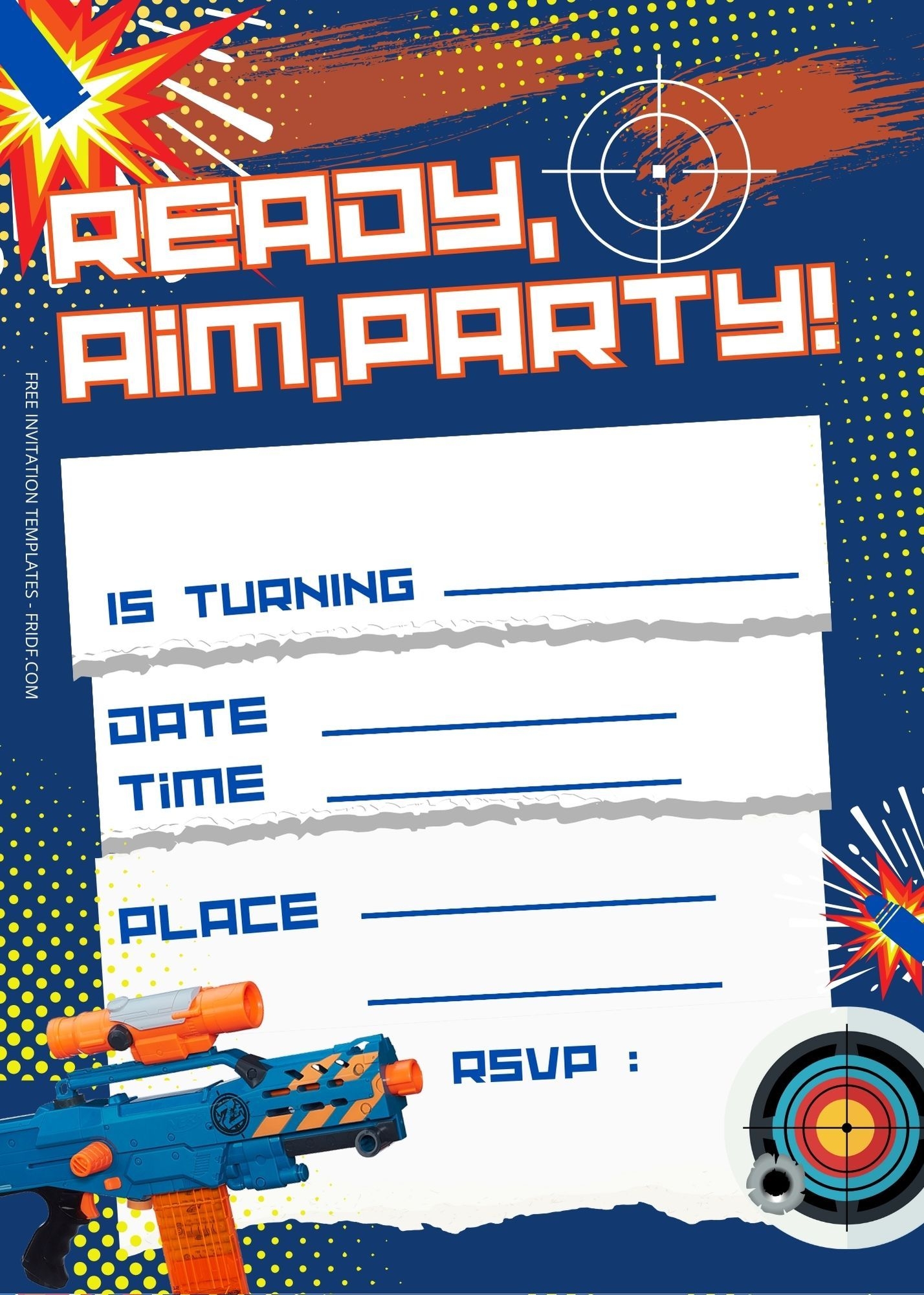 Nerf Gun Birthday Party Invitation Template Artofit