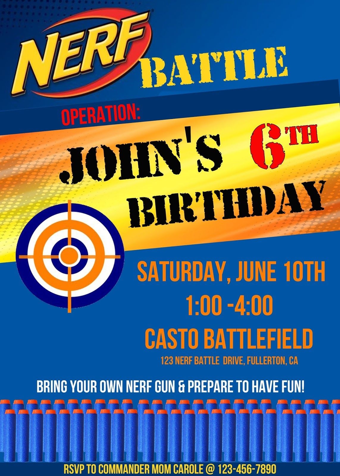 Nerf Gun Invitations Templates Invitationpiper78