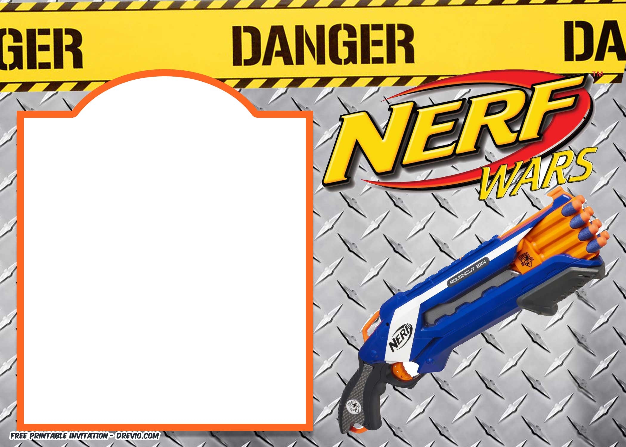nerf party invitation template