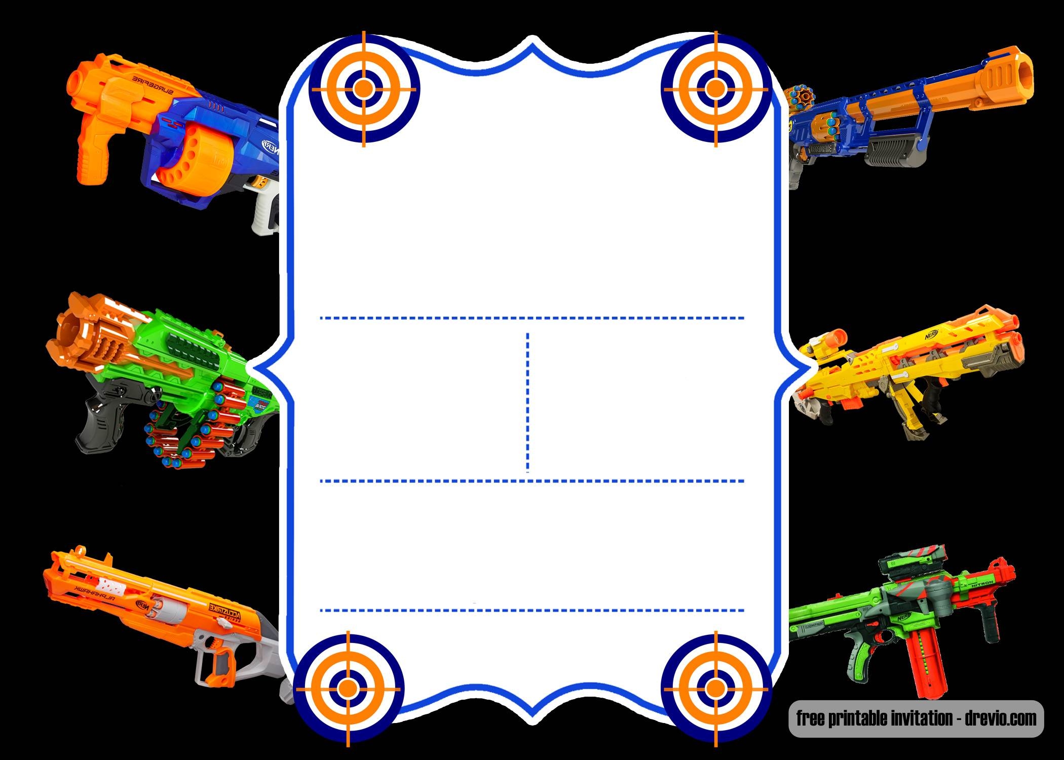 nerf war party invitation free template