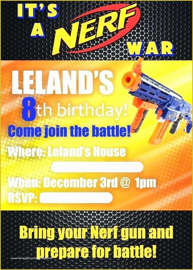 Nerf Invitation Template Free Of Nerf Gun Invitations Strassenkreuzer 