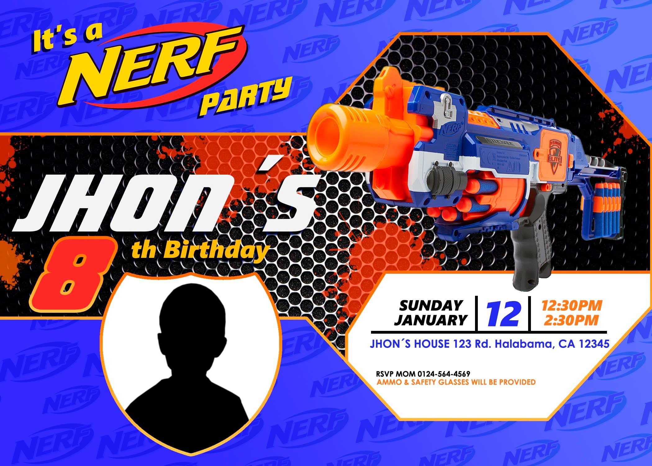 Nerf Party Invite Template Free