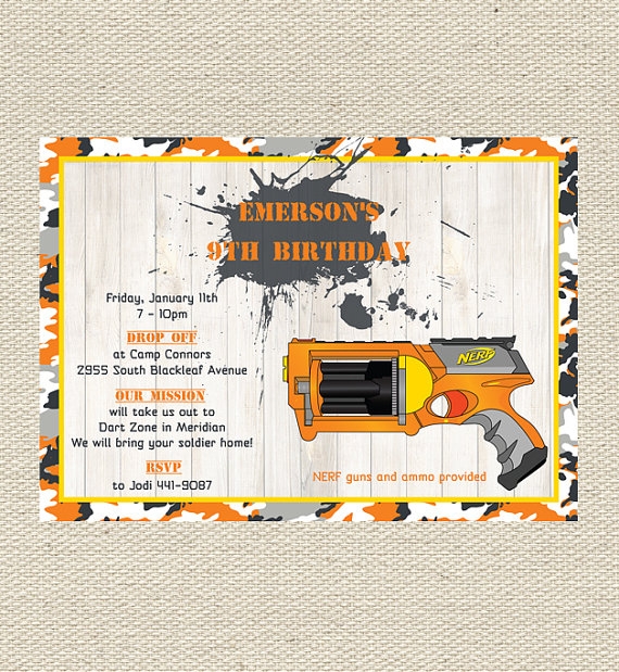 Nerf Party Invite Template Free