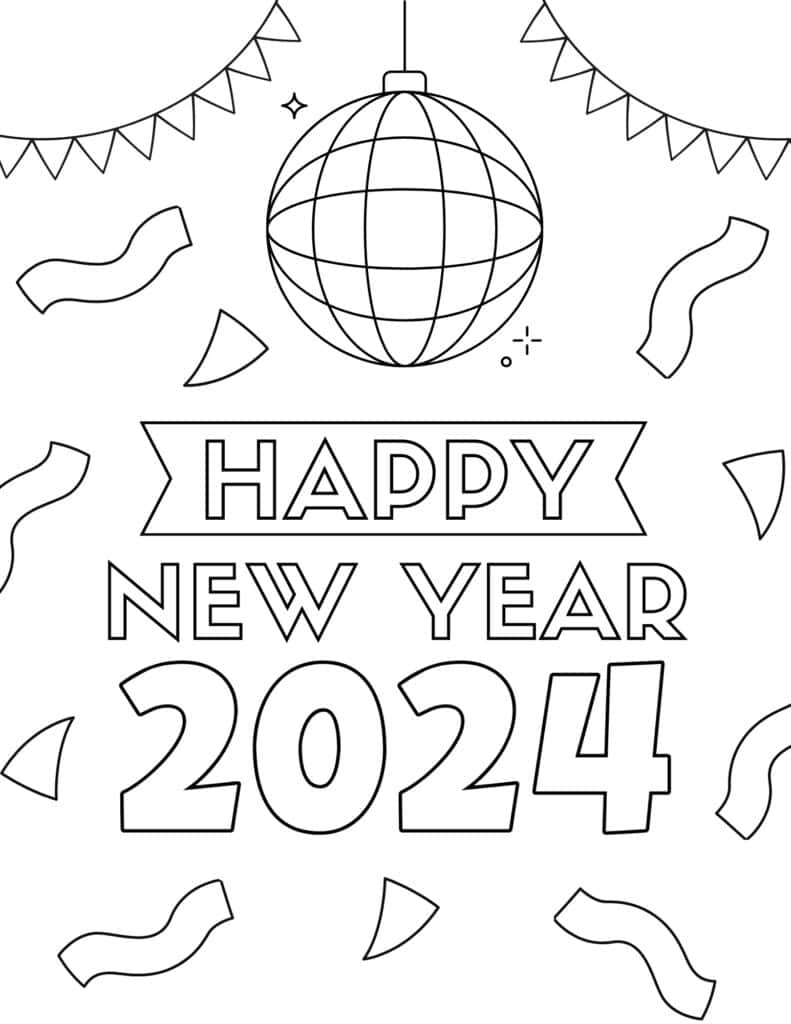 New Year 2024 Coloring Pages Coloring Nation