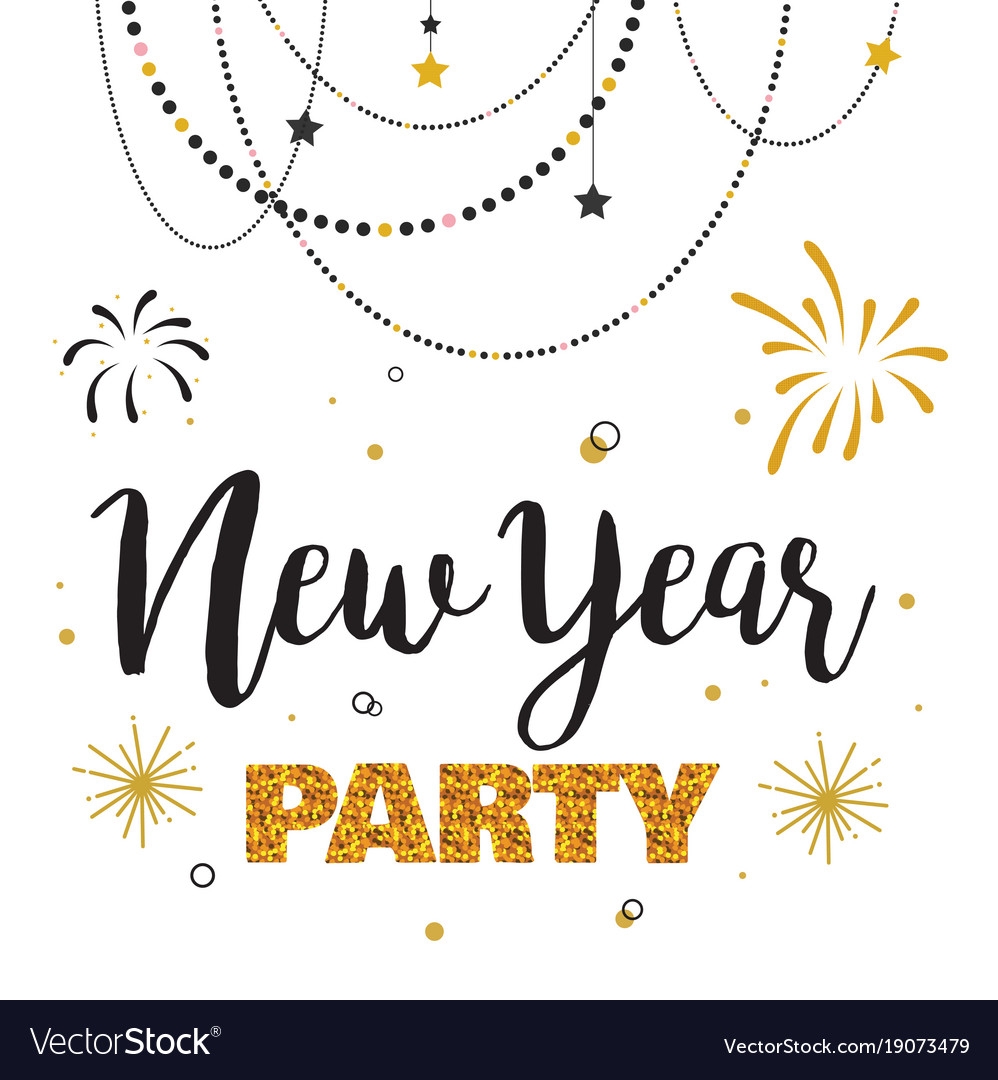 New Year Party Invitation Template Royalty Free Vector Image
