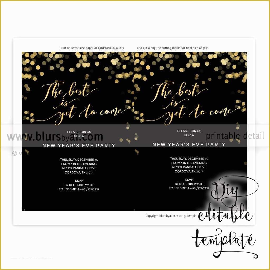 New Years Eve Party Invitation Templates Free Of Printable New Year S 