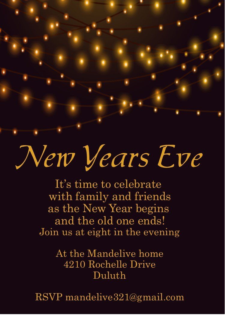 new years eve party invite template