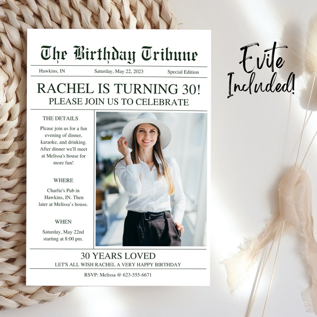 Newspaper Birthday Invitation Template Birthday Newspaper Funny 