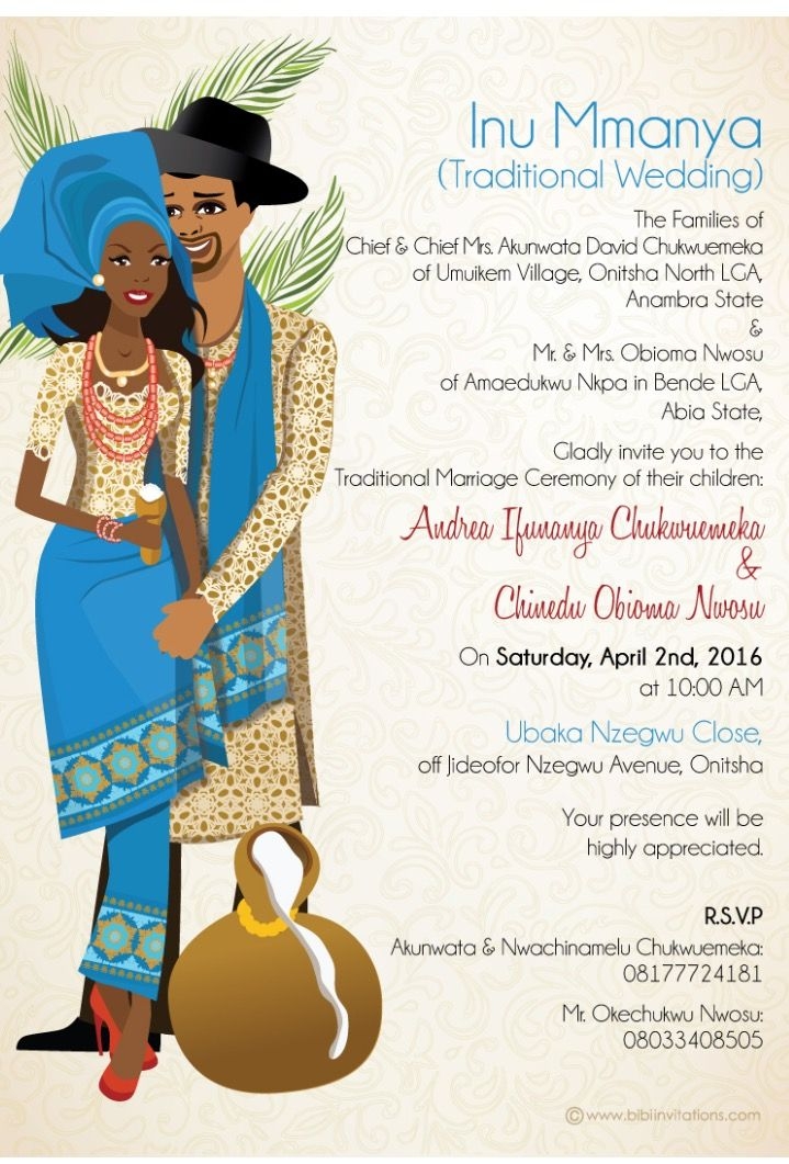 Nigerian Traditional Wedding Invitation Card Igbo 58 OFF