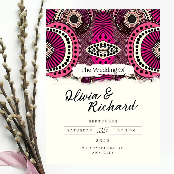 Nigerian Wedding Invitation Template Etsy