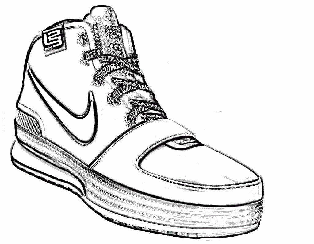 Nike Basketball Shoes Coloring Page Sport Wear