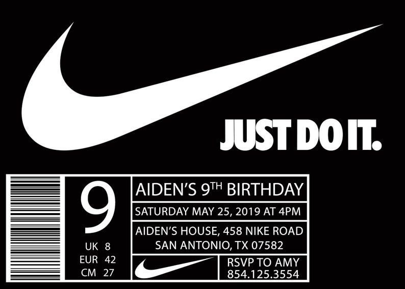 Nike Invitation Template Free Printable And Enjoyable Learning
