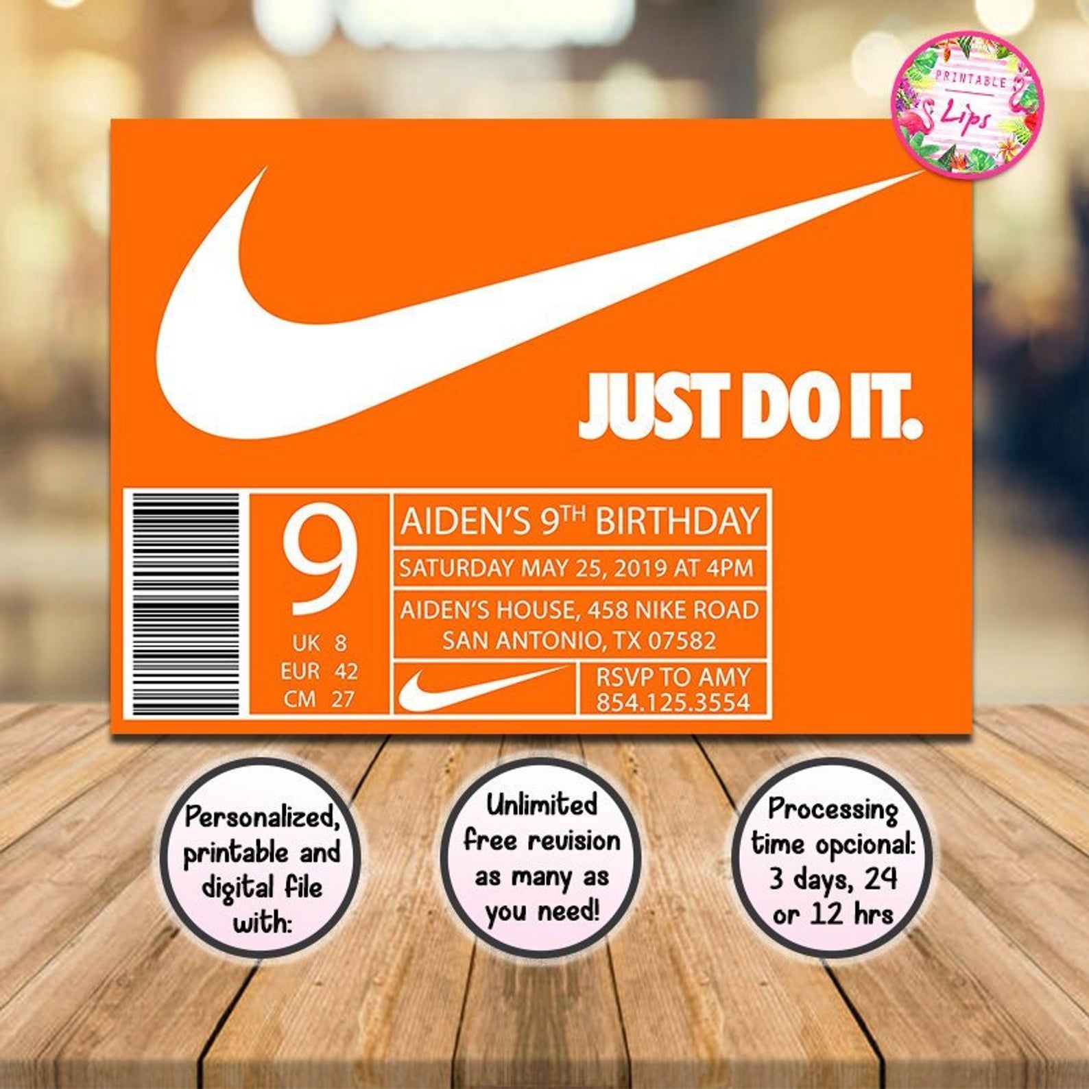 nike invitation template